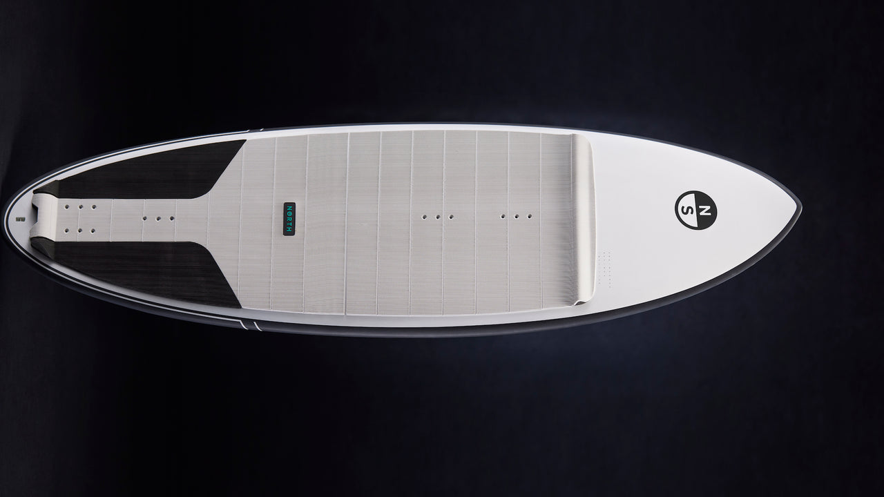 Cross Surfboard - No-slip deck grip with toe bump and rear wedge kicker technology