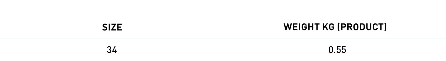 North WS MDM Carbon Extension size chart
