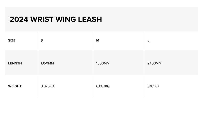 Wrist Wing Leash specifications specifications